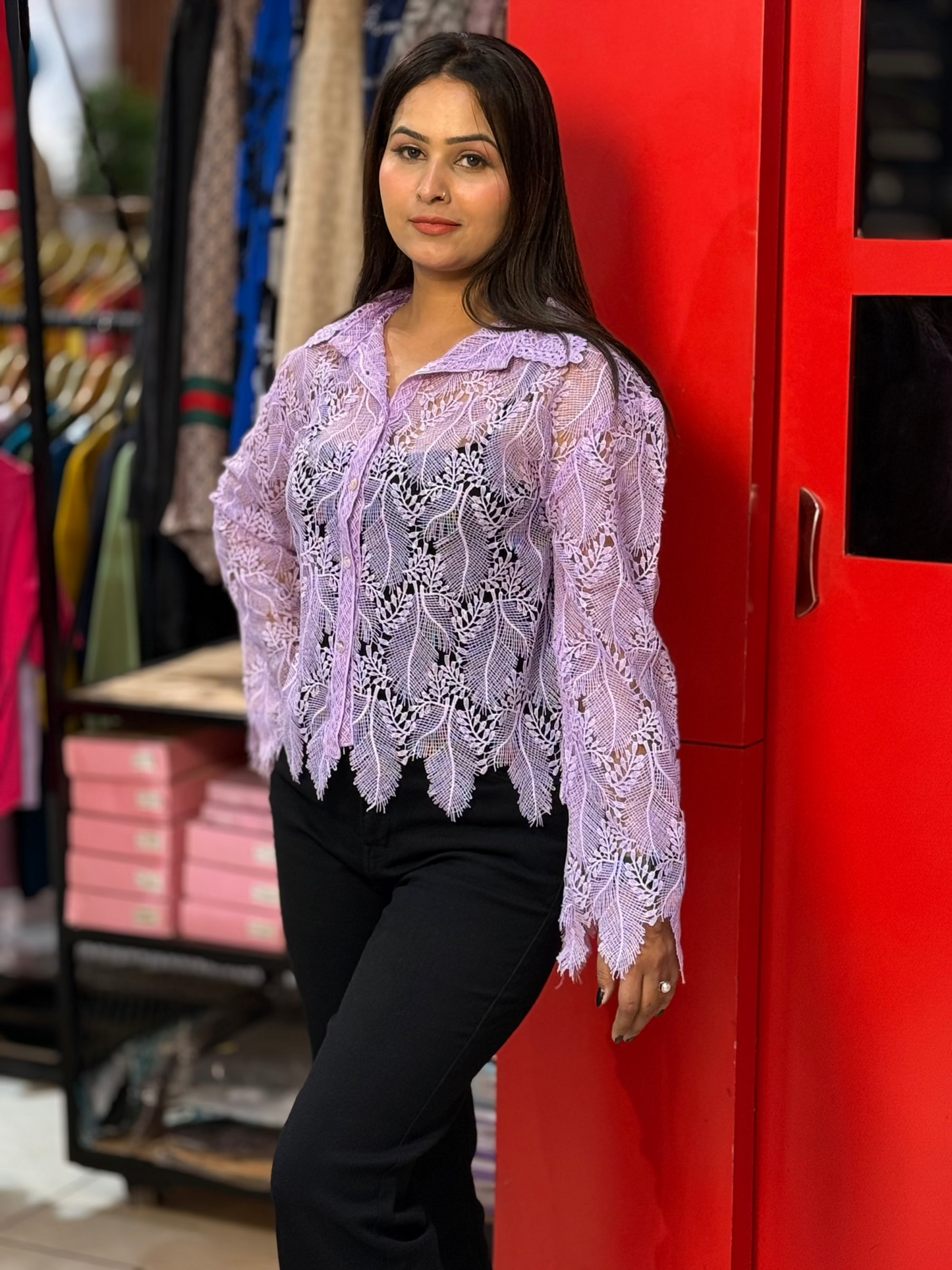 Women’s Shirt Style Top with Inner – Casual & Comfortable