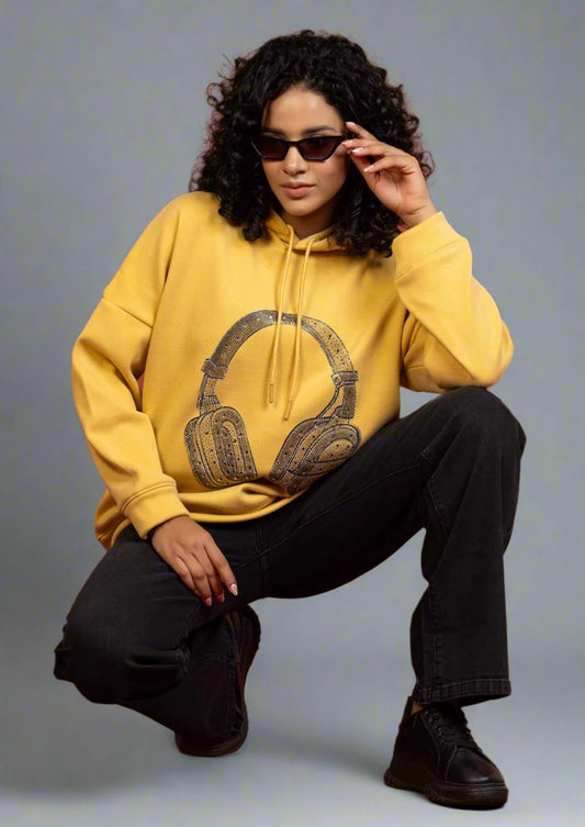 Women Hoodie-Fit Sweatshirt Ladies Stylish Upper