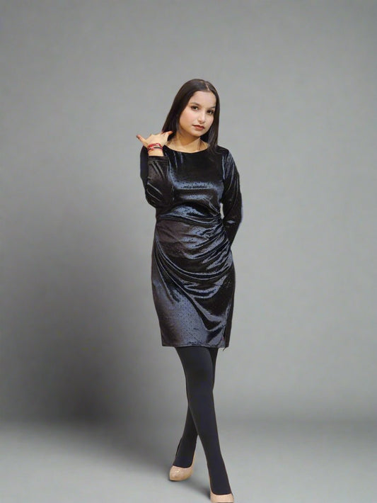 Velvet Reverie Dress Black Tunic