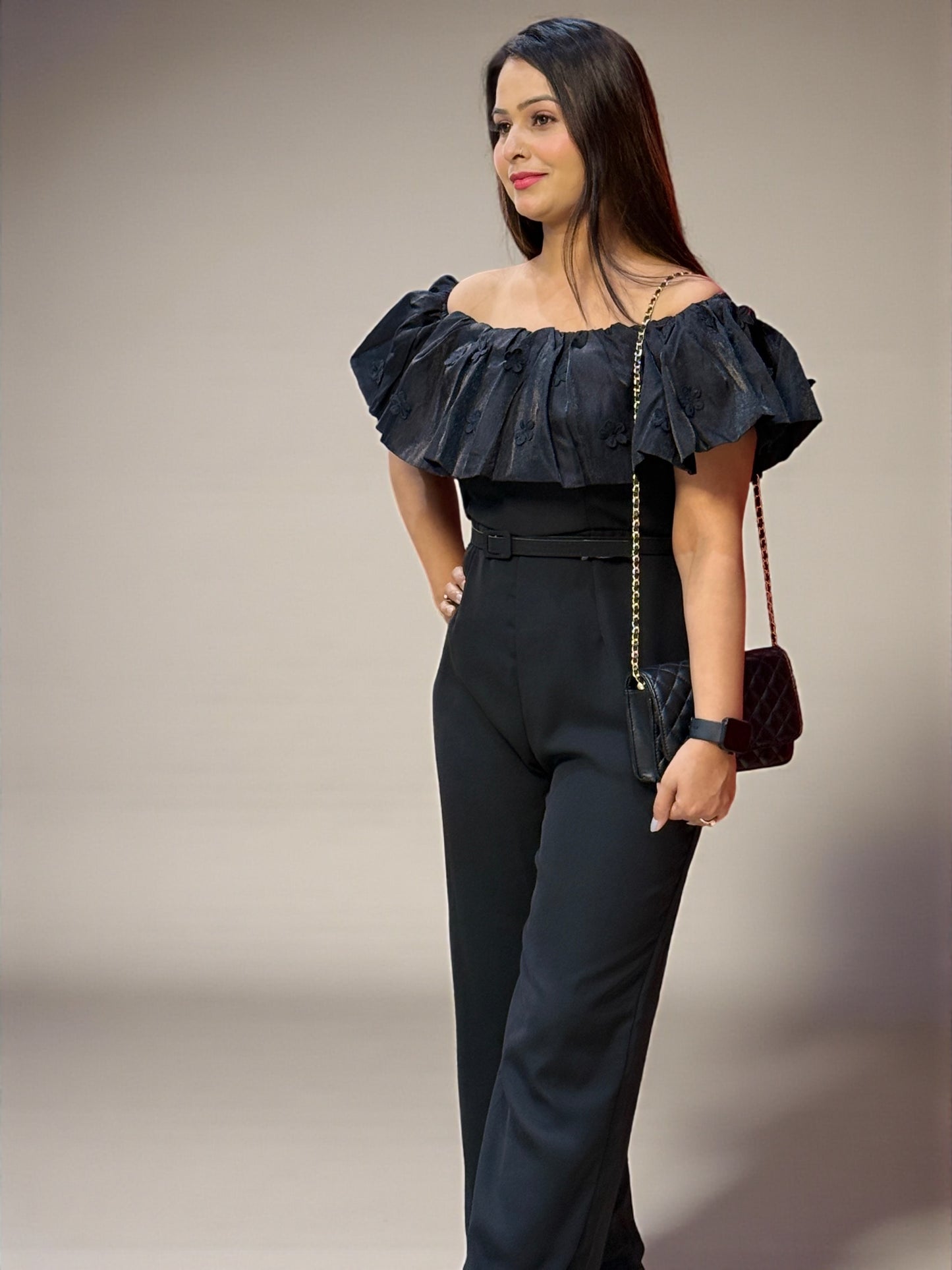 Stylish Women’s Off-Shoulder Jumpsuit – Available in White, Black & Lavender