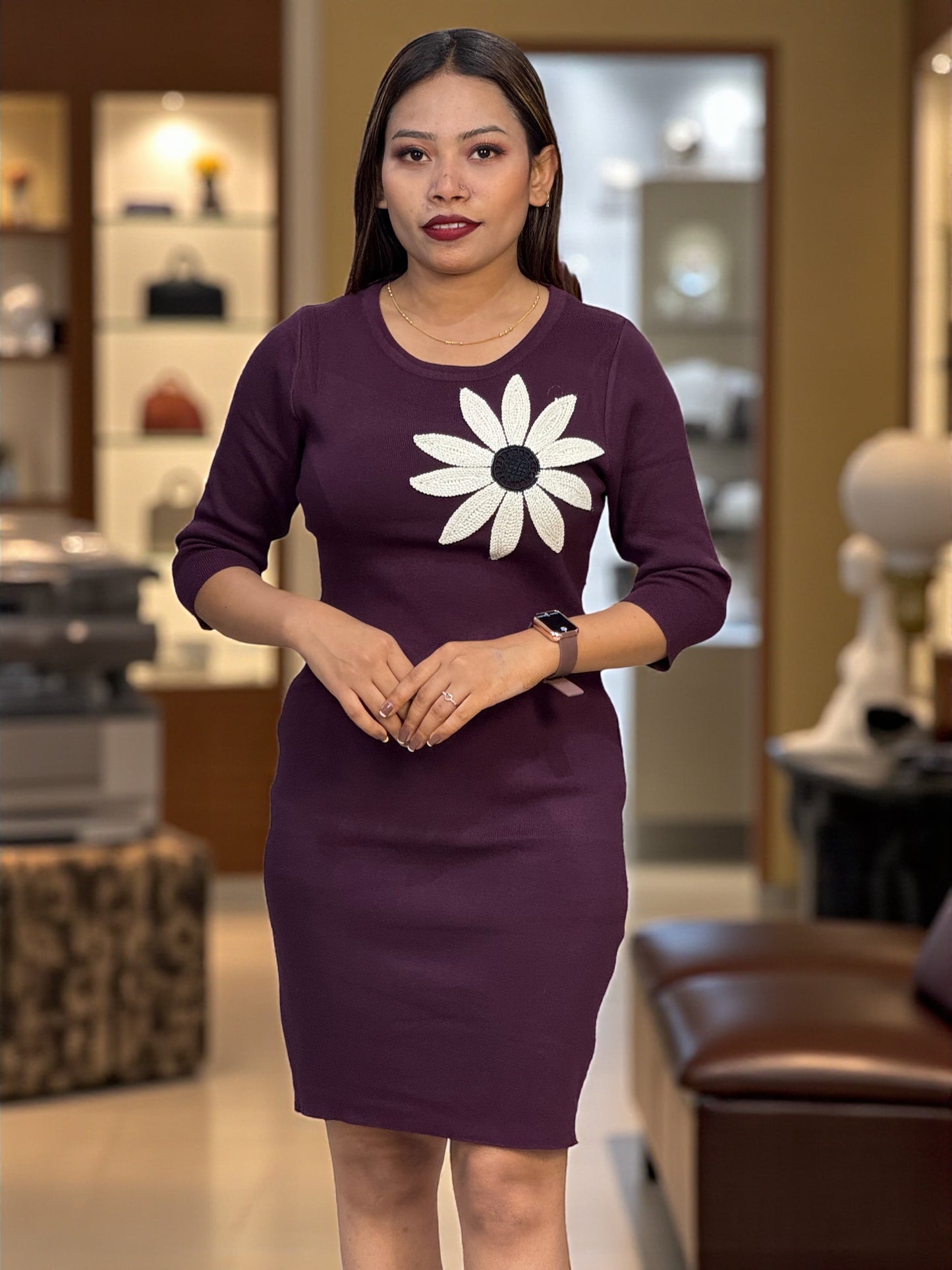 Elegant Women’s Knitted Fabric Dress – Soft, Stylish & Comfortable